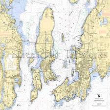 rhode island jamestown nautical chart decor