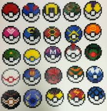 25 Pokeballs Differentes En Perles Hama Pokemon Perle Perles Hama Pokemon Perles Hama