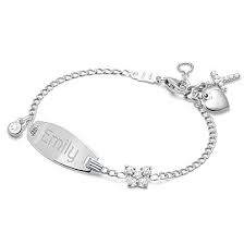 Black And White Bracelet Baby Pave Butterfly Baby Children S Engraved Id Bracelet For Girls 14k White Gold White Gold Id Bracelets 14k Gold Bracelet