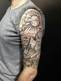 Moon Landscape Tattoo Sleeve Tattoos Tattoos Best Sleeve Tattoos