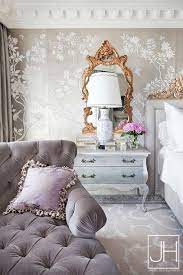 Maybe you would like to learn more about one of these? Gray French Bedroom With Gray Velvet Tufted Chaise Lounge French Bedroom Gold Wallpaper Bedroom French Bedroom Bedroom Design