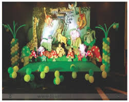Decorlife jungle theme party supplies for boys, animal birthday party decorations, total 55pcs, animal balloons, fringe curtain, palm leaves, happy birthday banner, photo booth props, hanging swirls included for safari baby shower, wild one decor. Birthday Jungle Theme Balloon Decoration In Bengaluru Rs 8190 Unit Id 21171194148