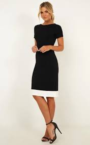 Task Ticker Dress In Black Showpo In 2020 Work Outfits Women Dresses For Work Business Dresses