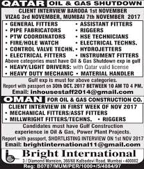 Search 30 finance officer jobs now hiring in doha on indeed.com, the world's largest job site. Shutdown Jobs In Qatar Oil Gas Jobs In Oman Bright International Job Inbox Gulf Walk In Interviews