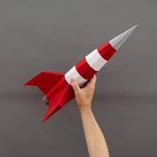 Rocket Paper Model Moon Rocket Papercraft Diy Template Make Your Own Rocket Theme Papercraft Decor With This Easy Diy Rocket Paper Crafts Rocket Template