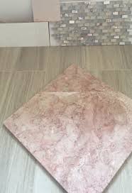 Final Decision Working With Existing Pink Marble Countertops Madera Beige Plank Flooring Subway Tile Marble Countertops Pink Marble Marble Bathroom Floor