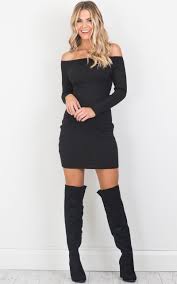 Hold My Hand Knit Dress In Black Knit Dress Fashion Mini Skirt Dress