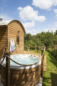 Hot Tub Glamping Shepherds Hut Luxury Glamping Glamping Cabin