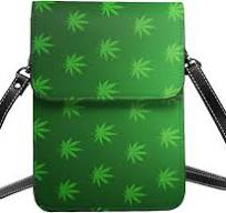 Weed Leaf Cannabis Marijuana Women Crossbody Bags Leather ...