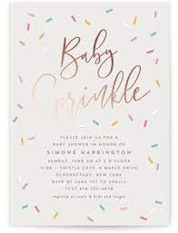 All Over Sprinkles Foil Pressed Baby Shower Invitations Sprinkle Baby Shower Invitations Sprinkle Baby Shower Baby Shower Invitations