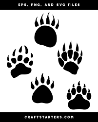 Bear Paw Print Silhouette Clip Art This listing is for 2 files: bear paw print silhouette clip art