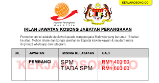 Jabatan penilaian & perkhidmatan harta malaysia (jpphm). Jawatan Kosong Perangkaan Personel Mystep Minima Spm Gaji Rm1 400 Rm1 600