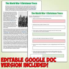 8th grade social studies worksheets and answer key, study guides. World War I Christmas Truce Article And Worksheet By Students Of History