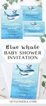 Whale Invitation Set For Boy Baby Shower Whale Baby Shower Invitations Diy Baby Shower Invitations Boy Baby Shower Invitations For Boys
