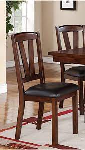 Poundex Pdex F1331 2 Piece Counter Height Dining Chair Dark Walnut Finish Multi Leather Living Room Furniture Dining Chairs Brown Dining Room Set