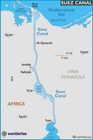The Suez Canal Mostly Man Made Connects The Mediterranean Sea To The Red Sea Through The Gulf Of Suez And Is One Suez World History Projects World Geography