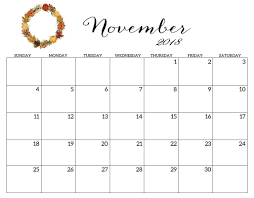 November 2018 Calendar Daily Worksheet November Printable Calendar 2018 Printable Calendar Calendar Printables