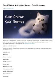 Before cars, people used horses to get around. Top 100 Cute Anime Cats Names Cute Nicknames By Cute Nicknames Issuu