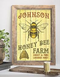 Family Honey Bee Farm Sign Beehive Decor Bee Decorations Honey Bee Decor Vintage Honey Bee Bee Decor