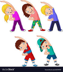 Cartoon Little Kids Exercising On White Background Vector Image On Vectorstock Exercise For Kids Preschool Activities Toddler Cartoon Kids