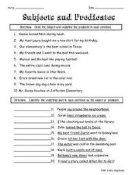 Identifying Subjects And Predicates Worksheet Freebie Grammar Subject And Predicate Worksheets Simple Subject And Predicate Subject And Predicate