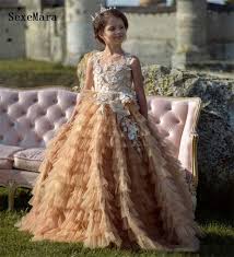 Online Shop فساتين الأميرة الصغيرة زهرة فتاة فساتين الشمبانيا جوهرة الدانتيل زين تول Princess Flower Girl Dresses Flower Girl Dresses Cute Flower Girl Dresses