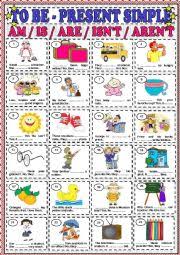 english exercises to be is isn t are aren t