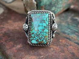 Navajo Delbert Gordon Rare Spiderweb Turquoise Ring Size 9.5, Heavy 32g  Native American Jewelry