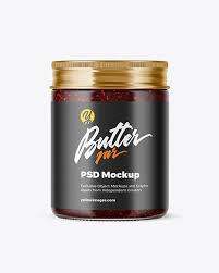 Clear Glass Jar W Raspberry Jam Mockup In Jar Mockups On Yellow Images Object Mockups