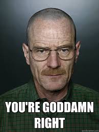 You Re Goddamn Right Advice Walter White Quickmeme