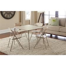 The table and chairs fold for easy storage when not in use. Cosco 5 Piece Folding Table And Chair Set Beige 37557ante Rona