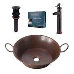 Copper vessel bathroom sink