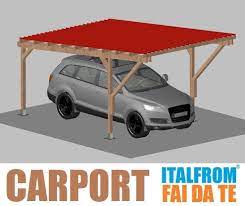 Carport In Legno 5x3 Con Copertura Lamiera Ecolina Tettoia Auto Garage Gazebo Tettoia Gazebo Lamiera