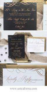 New Years Eve Wedding Invitation Nye Wedding Black And Gold Wedding Whimsical Wedding Invitations Cheap Wedding Invitations Personalised Wedding Invitations
