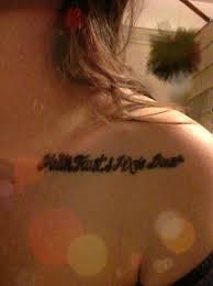 My First Tattoo Faith Trust Pixie Dust Disney Obsessed Peter Pan Never Grow Up Clavicle To Shoulder Quote T Tattoo Quotes First Tattoo Disney Addict