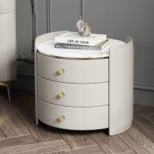 Check the current price #ad. Modern Nightstand Solid Wood Nightstand Round Side Table Beige Nightstand With 3 Drawers In 2021 Wood Nightstand Modern Nightstand Round Side Table