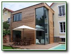 Extension D Une Maison Ossature Bois Bardage Et Platelage Extension Maison Extension Maison Bois Maison Bois