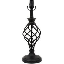 Better Homes Gardens Twisted Iron Cage Lamp Base Black Walmart Com Caged Lamp Lamp Bases Cage Table Lamp