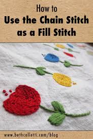 See more ideas about stitch, embroidery stitches, chain stitch. How To Use The Chain Stitch As A Fill Stitch Beth Colletti Art Design