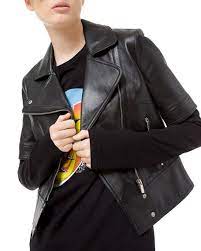 Michael Kors Collection Short Sleeve Plonge Leather Moto Jacket Leather Moto Jacket Michael Kors Collection Moto Jacket