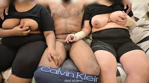 Threesome Handjob with Wife and Friend: Asian Porn feat. Desisridevi