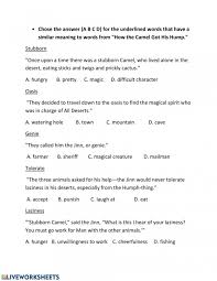 How the camel got his hump. How The Camel Got His Hump Worksheets 99worksheets