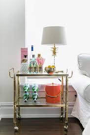 Gold Bamboo Bar Cart As End Table Contemporary Living Room Home Decor Decor Bar Cart Decor