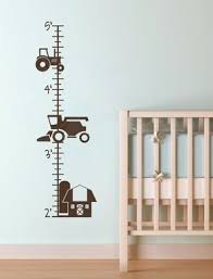Farm Tractor Height Growth Chart Ruler Wall Decal Sticker