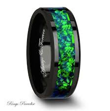 Wedding Band Ceramic Ring Mens Wedding Band Personalized Ring Green Blue Inlay Wedding Band Men Ceramic Wedding Bands Rings For Men Ceramic Wedding Ring