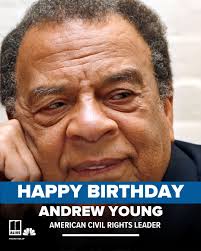 🔹 Happy 93rd birthday to Andrew Young! 🔹 A champion for civil rights, a  former Atlanta mayor, and a leader