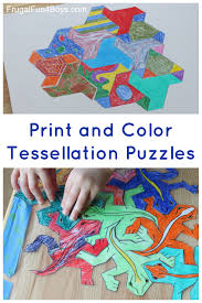 Showing 12 coloring pages related to m c escher. Print And Color Tessellation Puzzles For Kids Frugal Fun For Boys And Girls