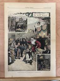 SANTA CLAUS WITH POOR FIVE-POINTS MISSION CHILDREN HARPER'S WEEKLY  HAND-COLORED | eBay