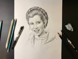 Speed Drawing Carrie Fisher As Princess Leia Draw Central How to draw princess leia. speed drawing carrie fisher as