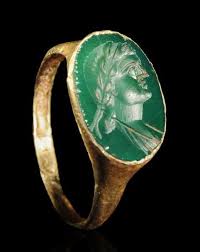 Early Roman Imperial Gold Finger Ring With An Emerald Intaglio Of Agrippina Major Ancient Jewels Ancient Jewelry Ancient Roman Jewelry